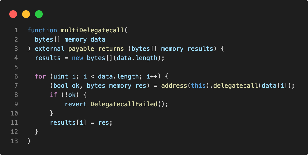 Smart contract Multidell
